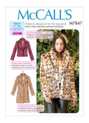 7847 MCCALLS FIT LINED COLLAR SNAPPY COATS LENGTHS BEGINNER PATTERN XS-XL 4-22 new